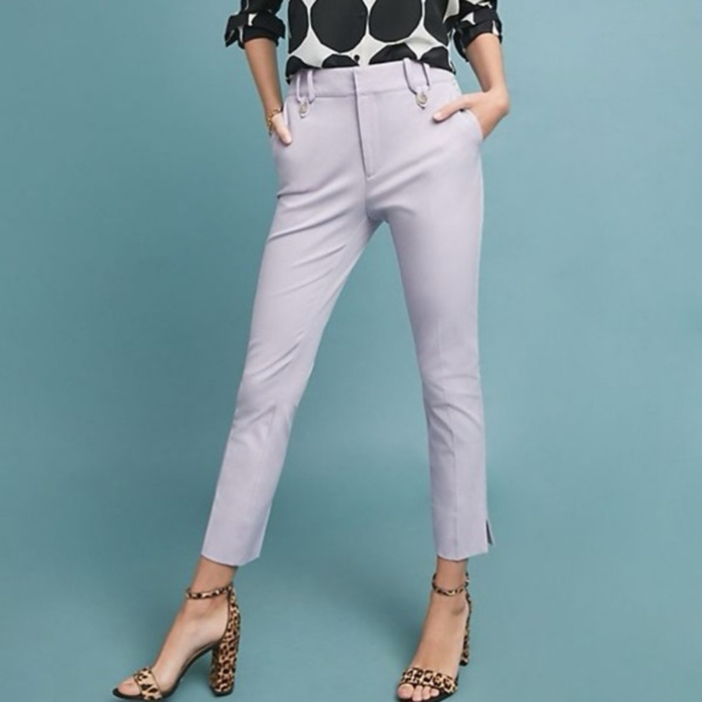 Anthropologie Lilac Cropped Dress Pants